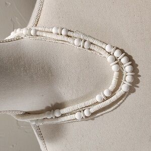 Karla Jordan shell and bead necklace white vintage 5 strands